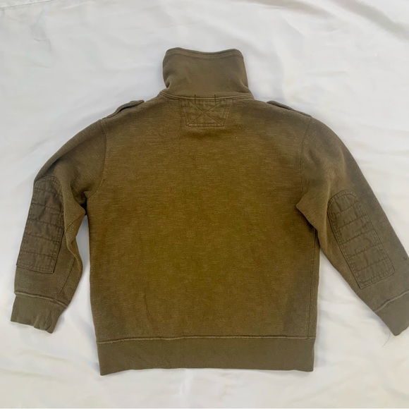 Boys Polo by Ralph Lauren Cowl Neck Button Mustard Olive Sweatshirt Smal… - Picture 4 of 4
